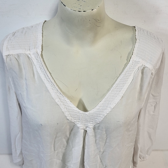 Aritzia Babaton White Sheer Blouse - Picture 2 of 8